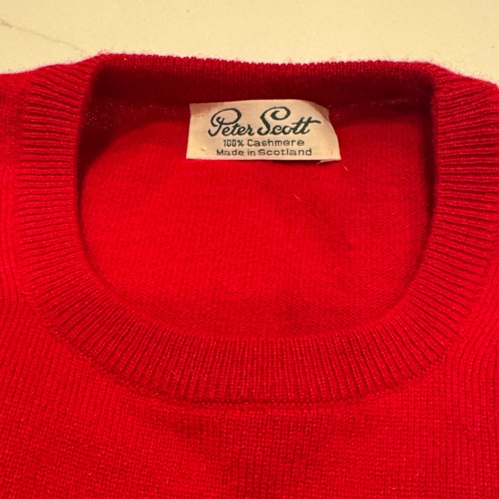 Red Cashmere Sweater Made in Scotlandland XXL